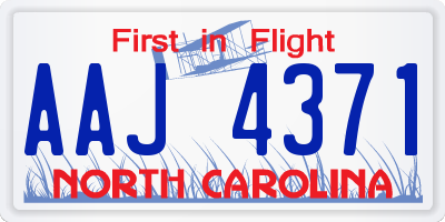 NC license plate AAJ4371