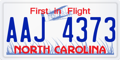 NC license plate AAJ4373