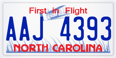 NC license plate AAJ4393