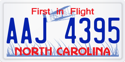 NC license plate AAJ4395