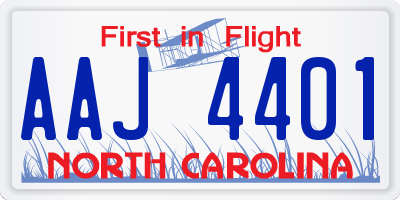 NC license plate AAJ4401