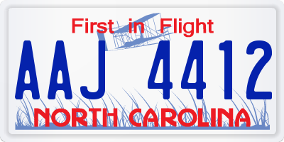 NC license plate AAJ4412