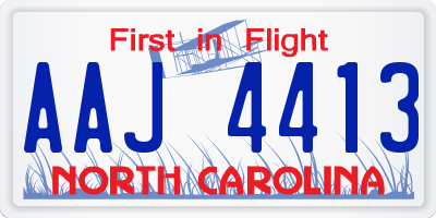 NC license plate AAJ4413