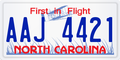 NC license plate AAJ4421