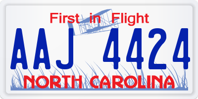 NC license plate AAJ4424