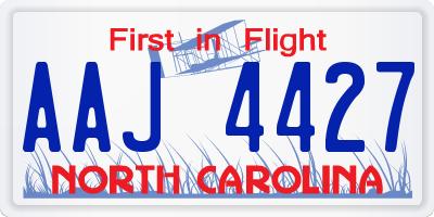 NC license plate AAJ4427