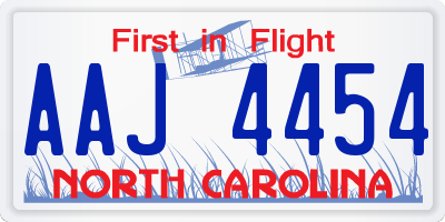 NC license plate AAJ4454