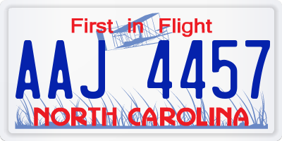 NC license plate AAJ4457