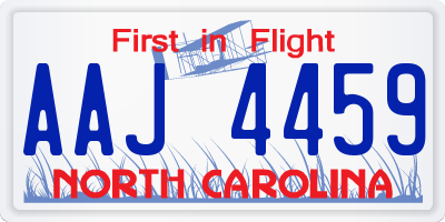 NC license plate AAJ4459