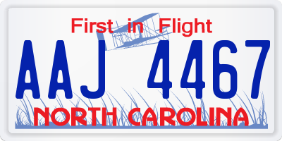 NC license plate AAJ4467