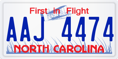 NC license plate AAJ4474
