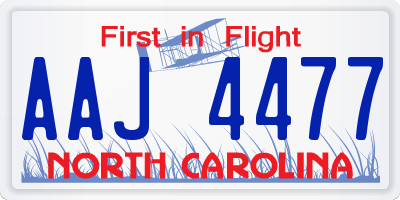 NC license plate AAJ4477