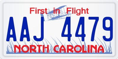 NC license plate AAJ4479