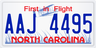 NC license plate AAJ4495