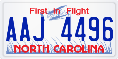 NC license plate AAJ4496