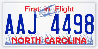 NC license plate AAJ4498