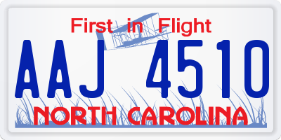 NC license plate AAJ4510