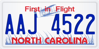 NC license plate AAJ4522