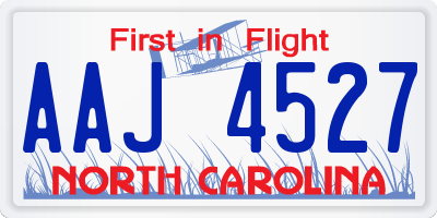 NC license plate AAJ4527