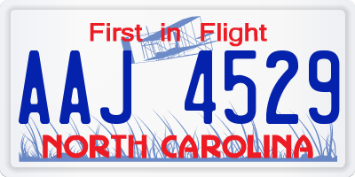 NC license plate AAJ4529