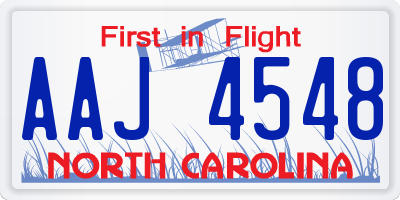 NC license plate AAJ4548