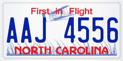 NC license plate AAJ4556