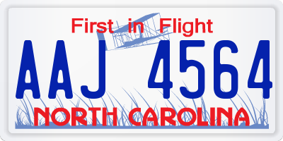NC license plate AAJ4564