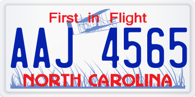 NC license plate AAJ4565