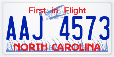 NC license plate AAJ4573
