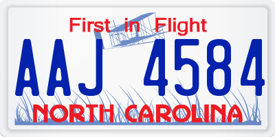 NC license plate AAJ4584