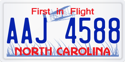 NC license plate AAJ4588