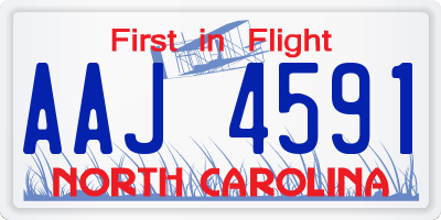 NC license plate AAJ4591