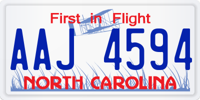 NC license plate AAJ4594