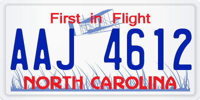 NC license plate AAJ4612