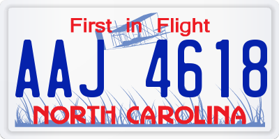 NC license plate AAJ4618