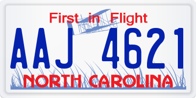 NC license plate AAJ4621