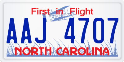 NC license plate AAJ4707