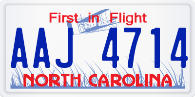 NC license plate AAJ4714
