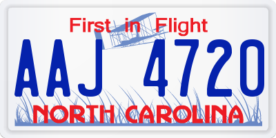 NC license plate AAJ4720