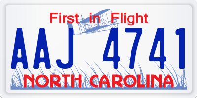 NC license plate AAJ4741