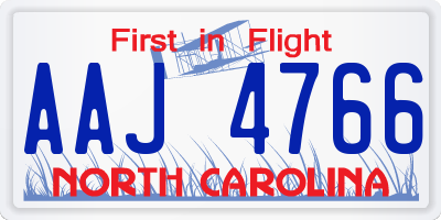NC license plate AAJ4766
