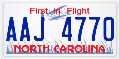 NC license plate AAJ4770