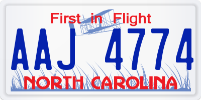 NC license plate AAJ4774