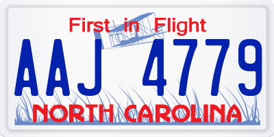 NC license plate AAJ4779