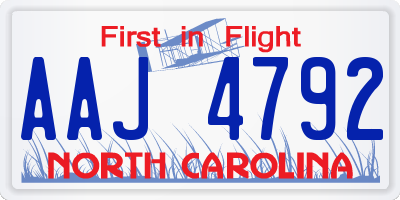 NC license plate AAJ4792