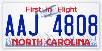 NC license plate AAJ4808