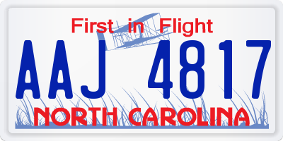NC license plate AAJ4817