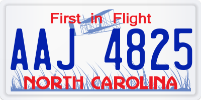 NC license plate AAJ4825