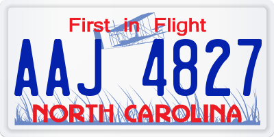 NC license plate AAJ4827