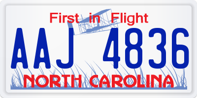 NC license plate AAJ4836